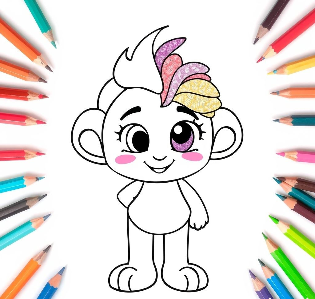 Pages de coloriage Blue Rainbow Friend – Téléchargement gratuit et imprimable