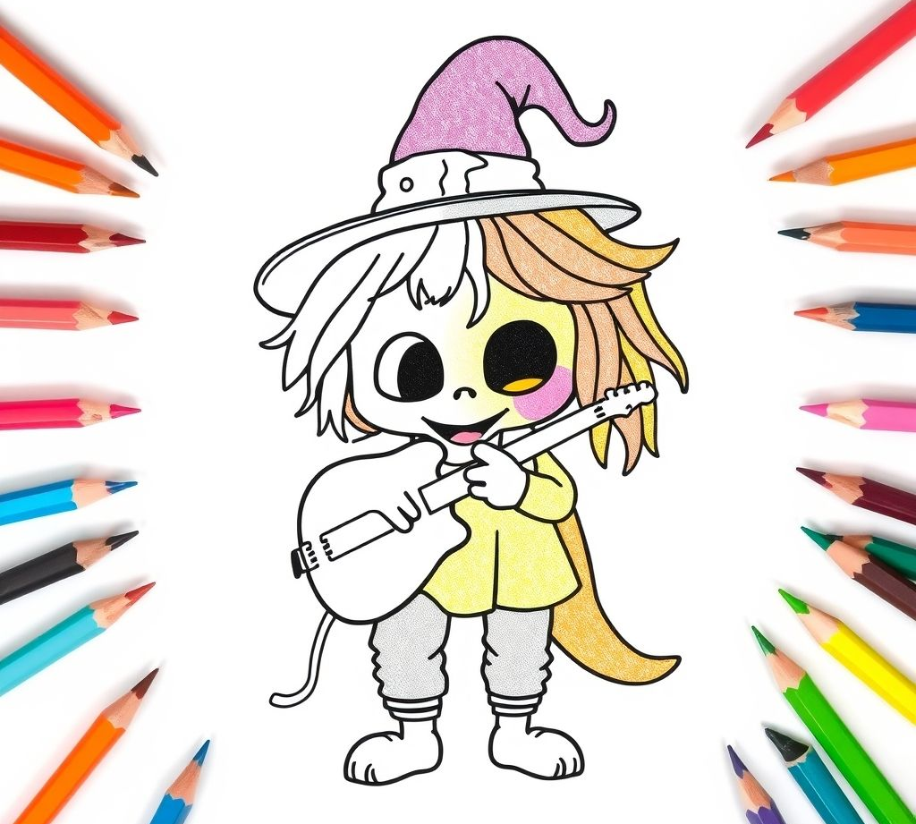 Musical Halloween Coloring Pages for Spooky Creativity