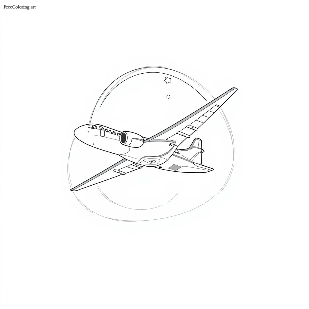 Airplane Performing A Loop Coloring Page