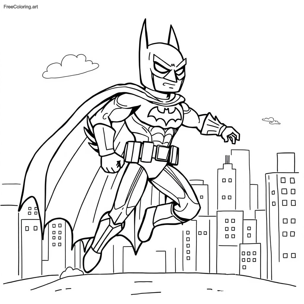 Batman With Cape Fluttering