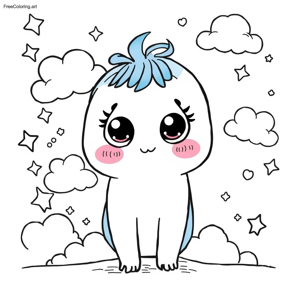 Blue Rainbow Friend timide