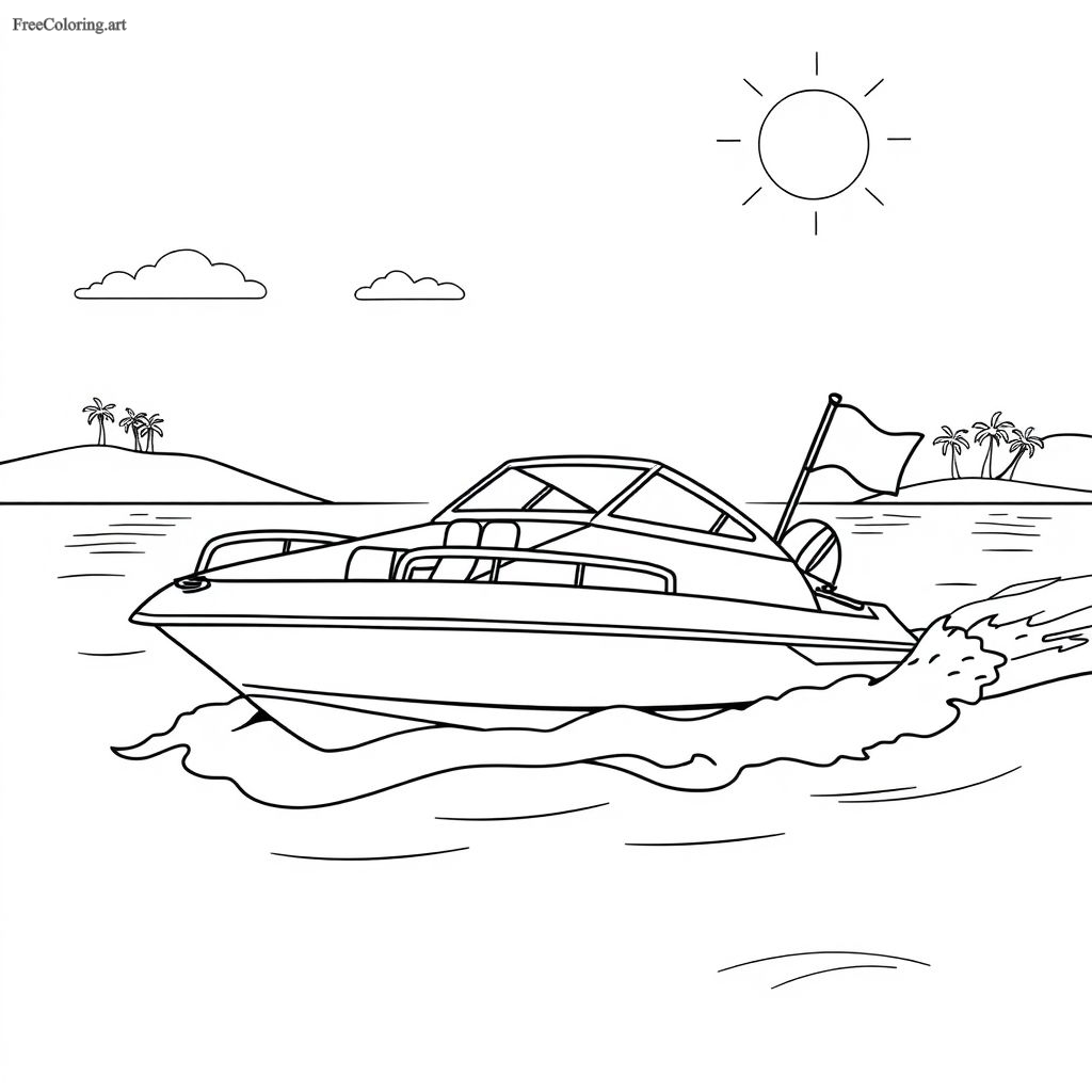 Motorboat Coloring Page