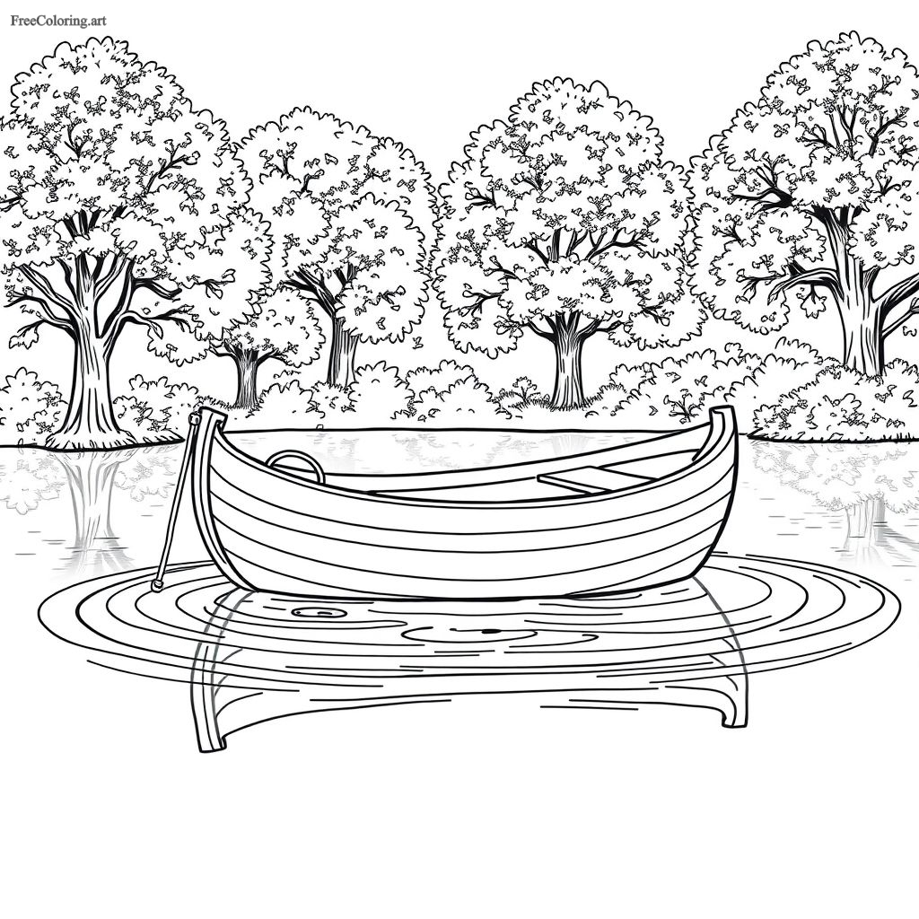 Rowboat Coloring Page