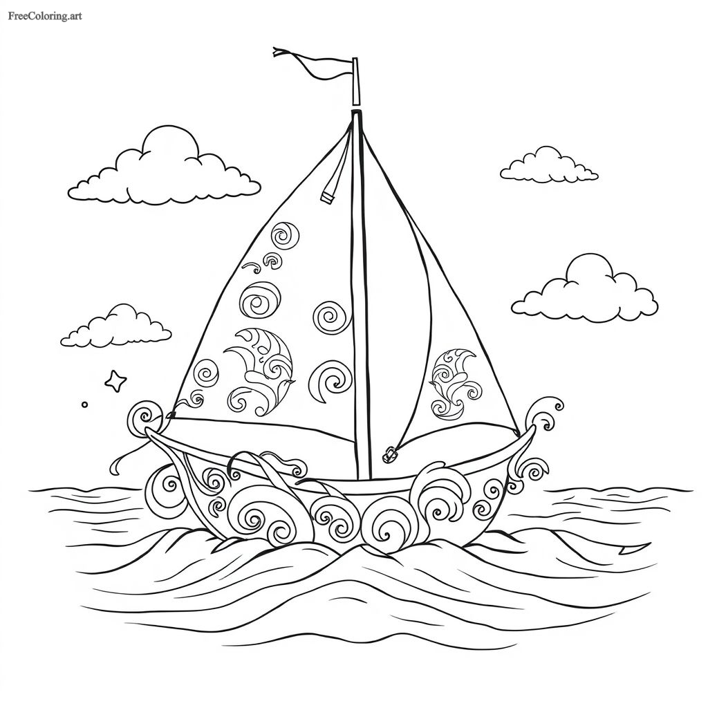 Sailboat Coloring Page