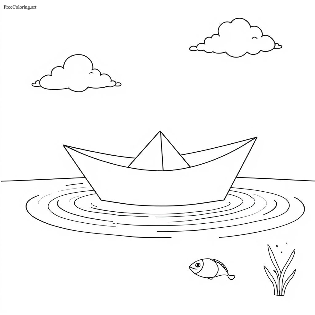 Sleek Boat Coloring Page