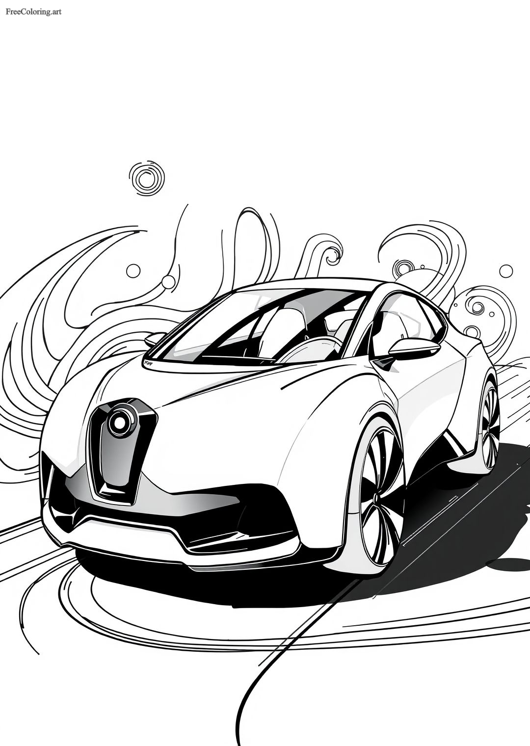Car With Modern Design Coloring Page