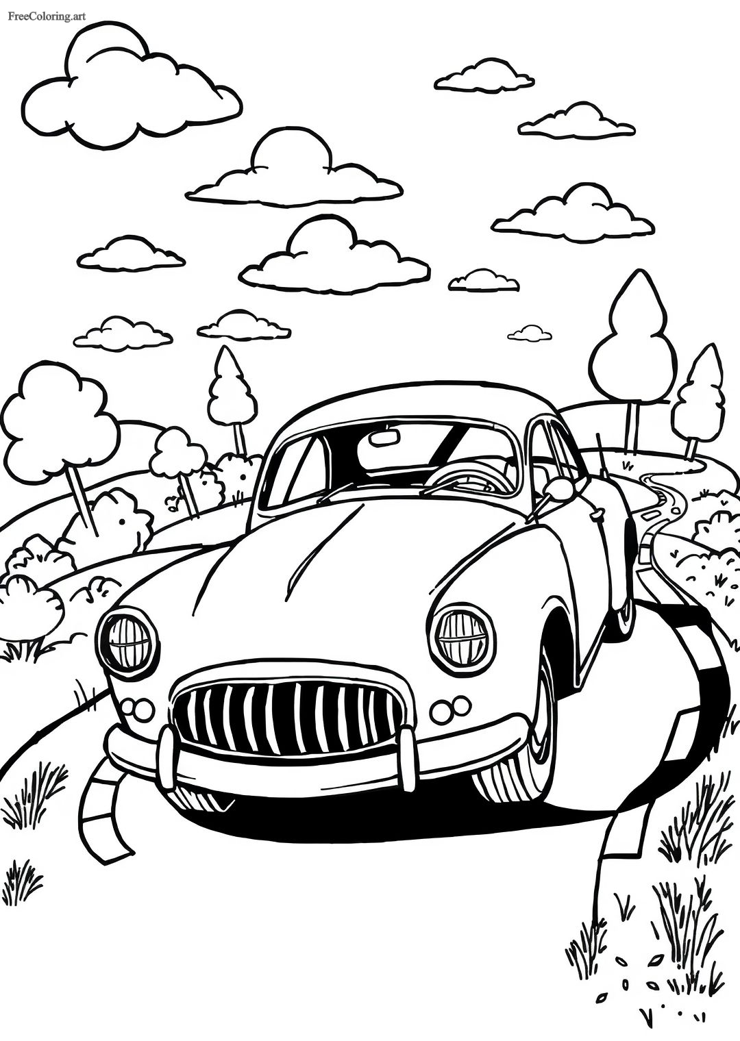 Classic Car Coloring Page