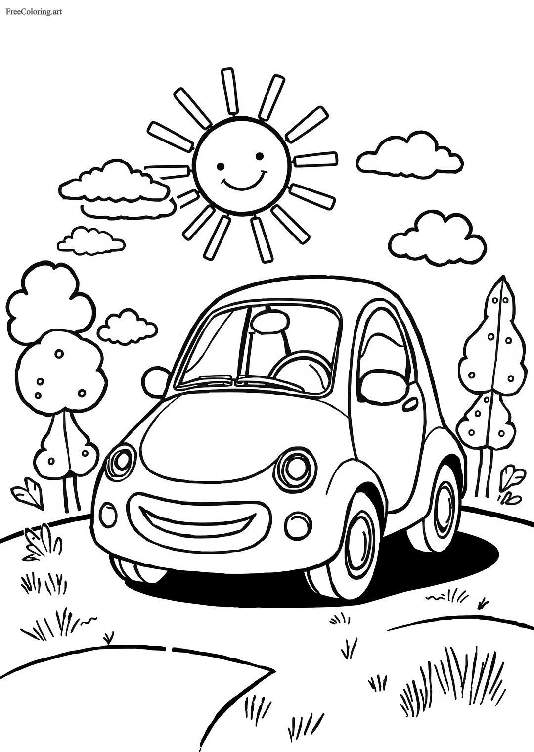 Compact Car Coloring Page
