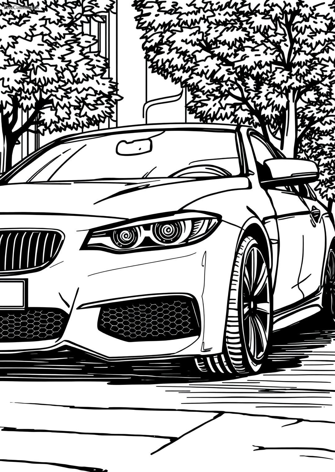 Detailed Sedan Coloring Page