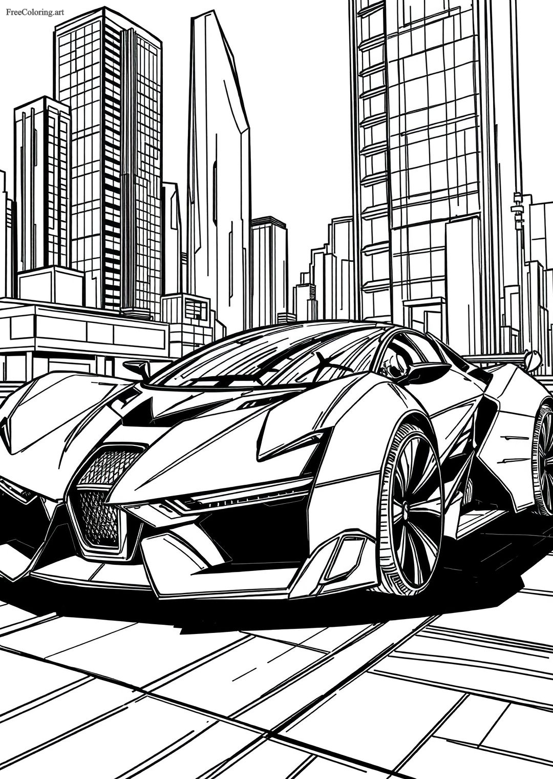 Futuristic Car Coloring Page
