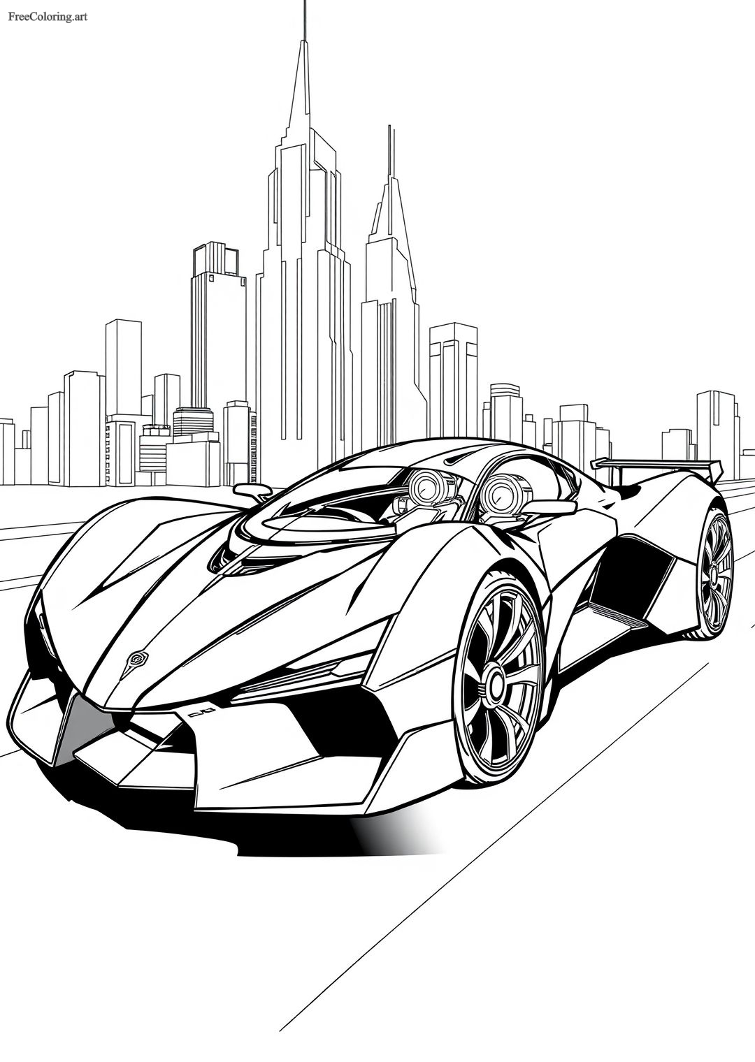 Futuristic Sports Car Coloring Page