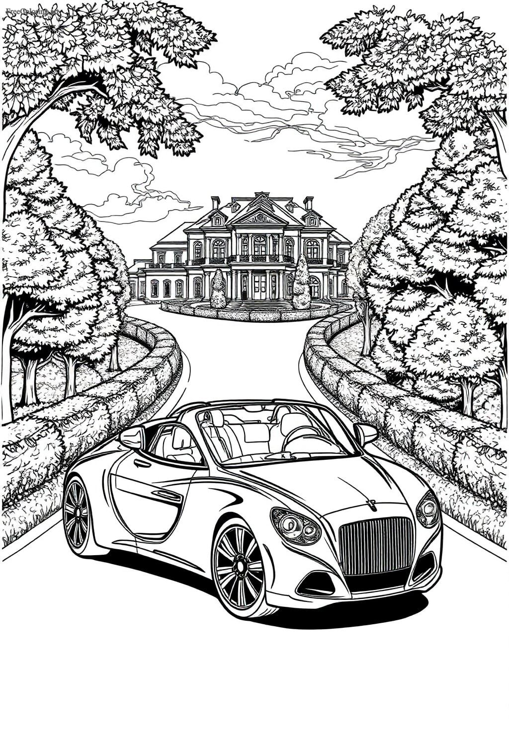 Luxury Car Coloring Page