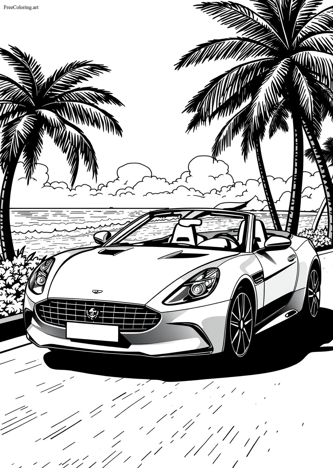 Luxury Convertible Coloring Page