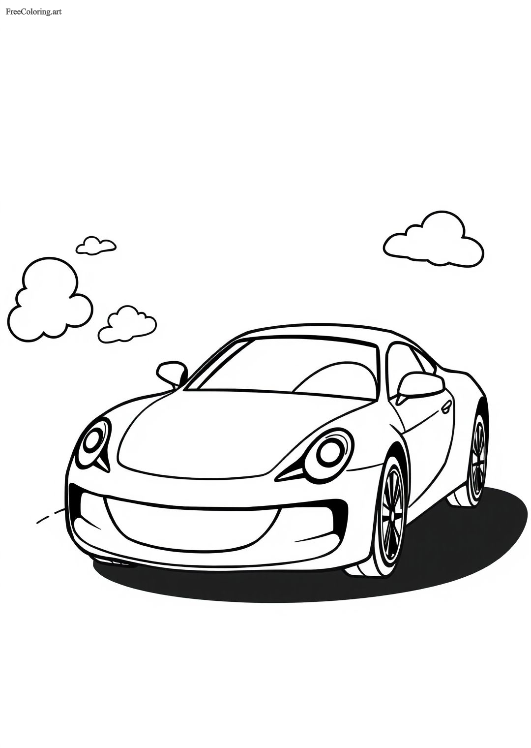 Minimalistic Car Coloring Page