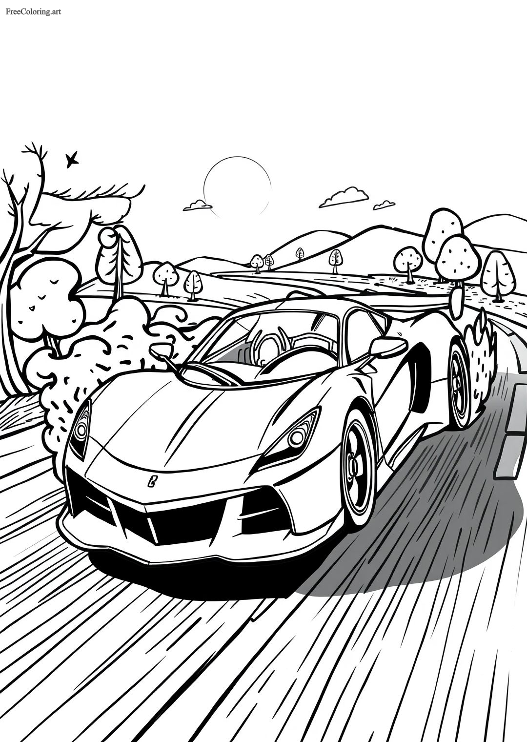 Speedy Car Coloring Page