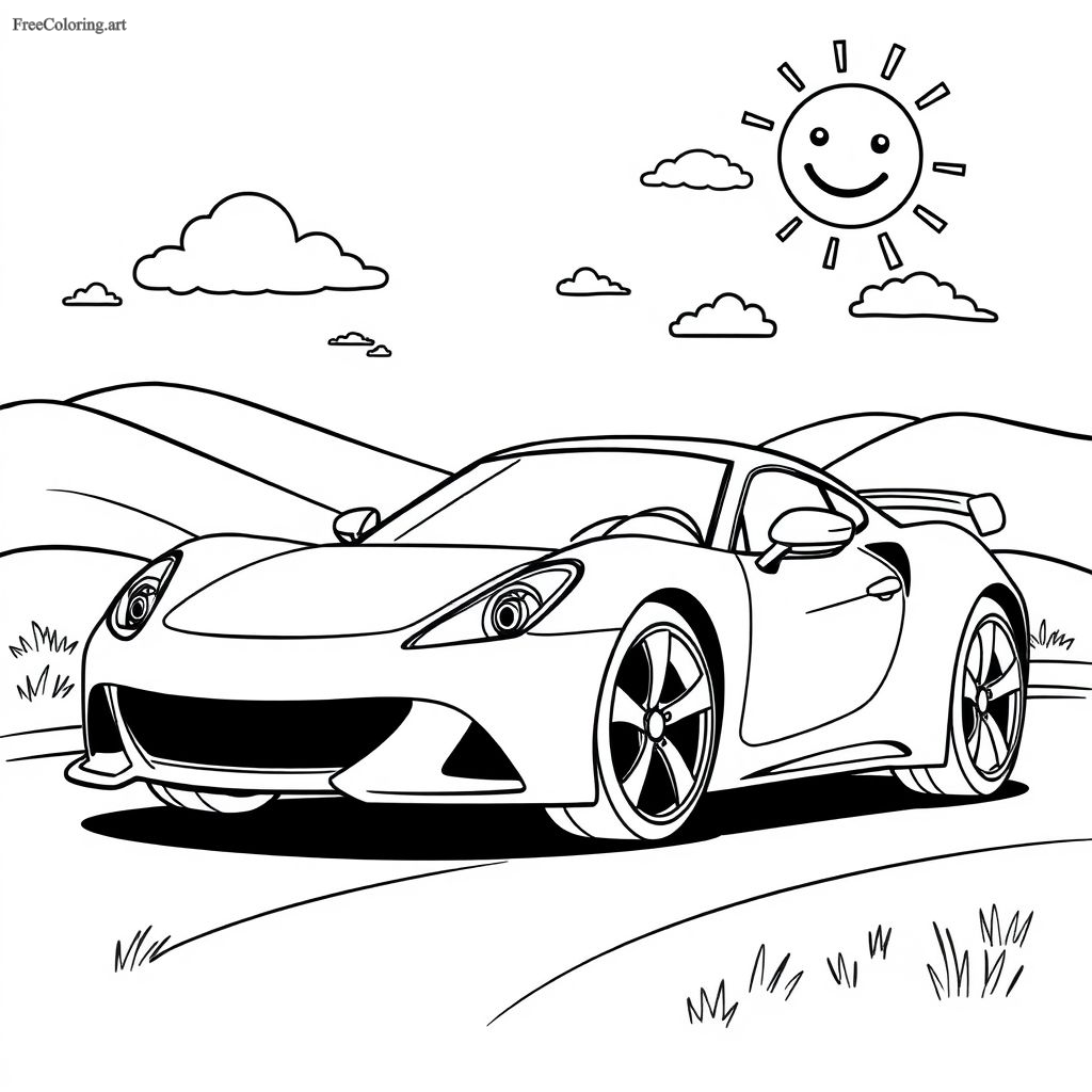 Sports Car Coloring Page