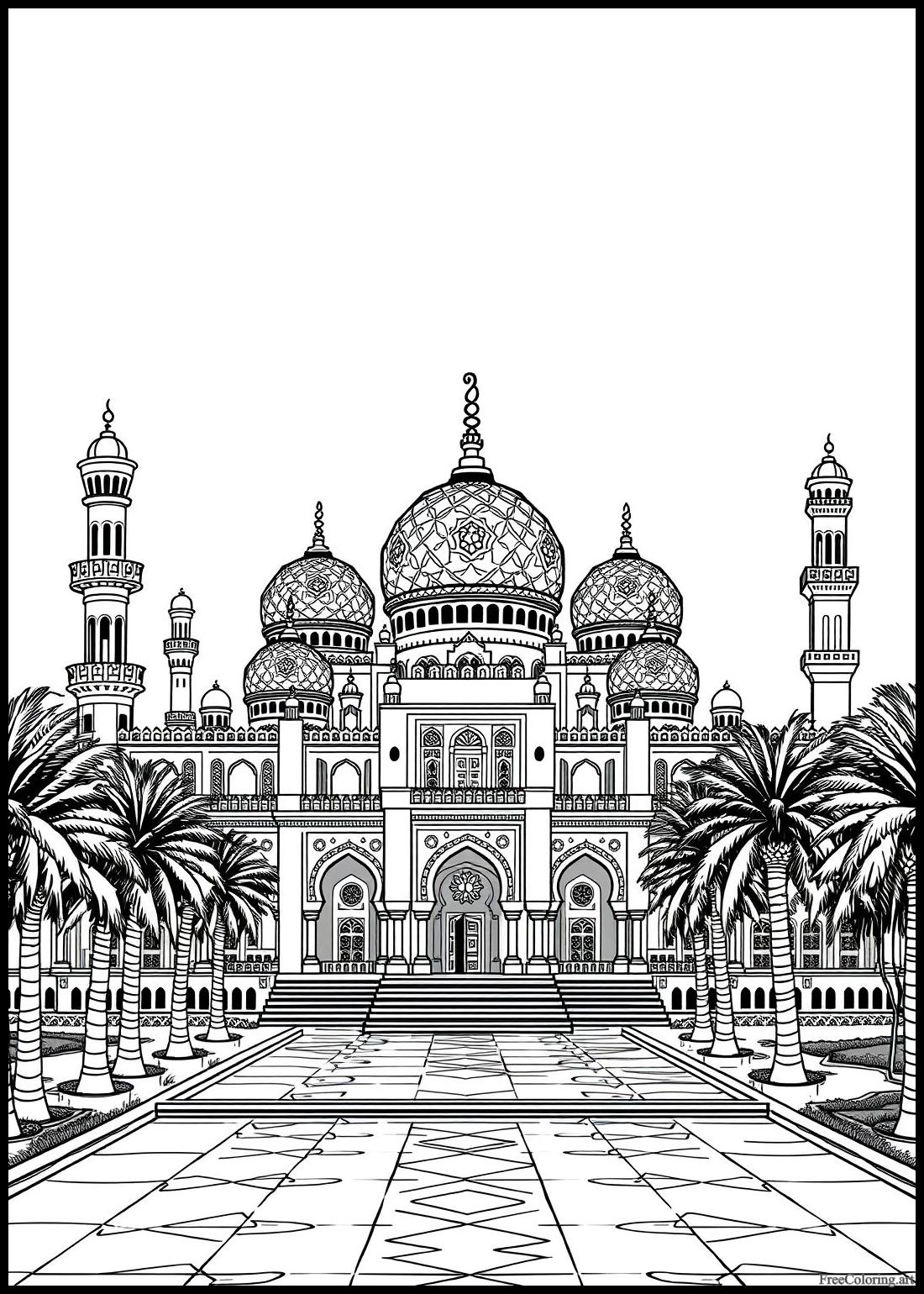 Arabian Palace Castle With Domes