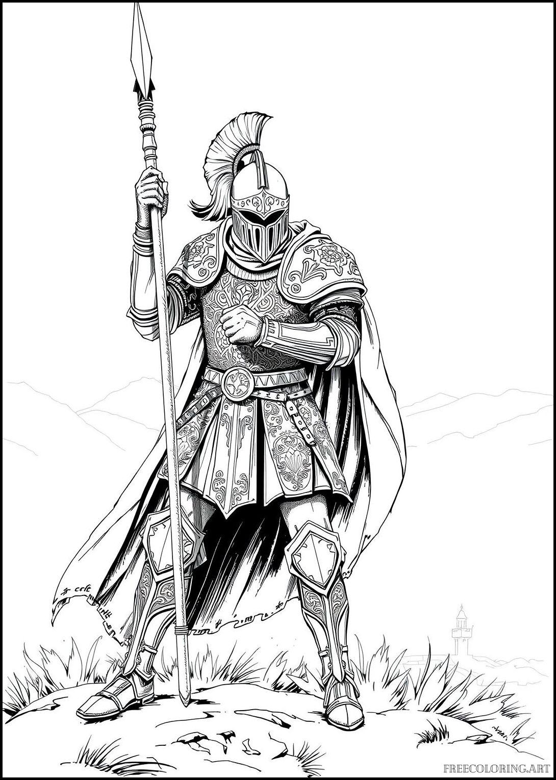 Ancient Knight With A Spear