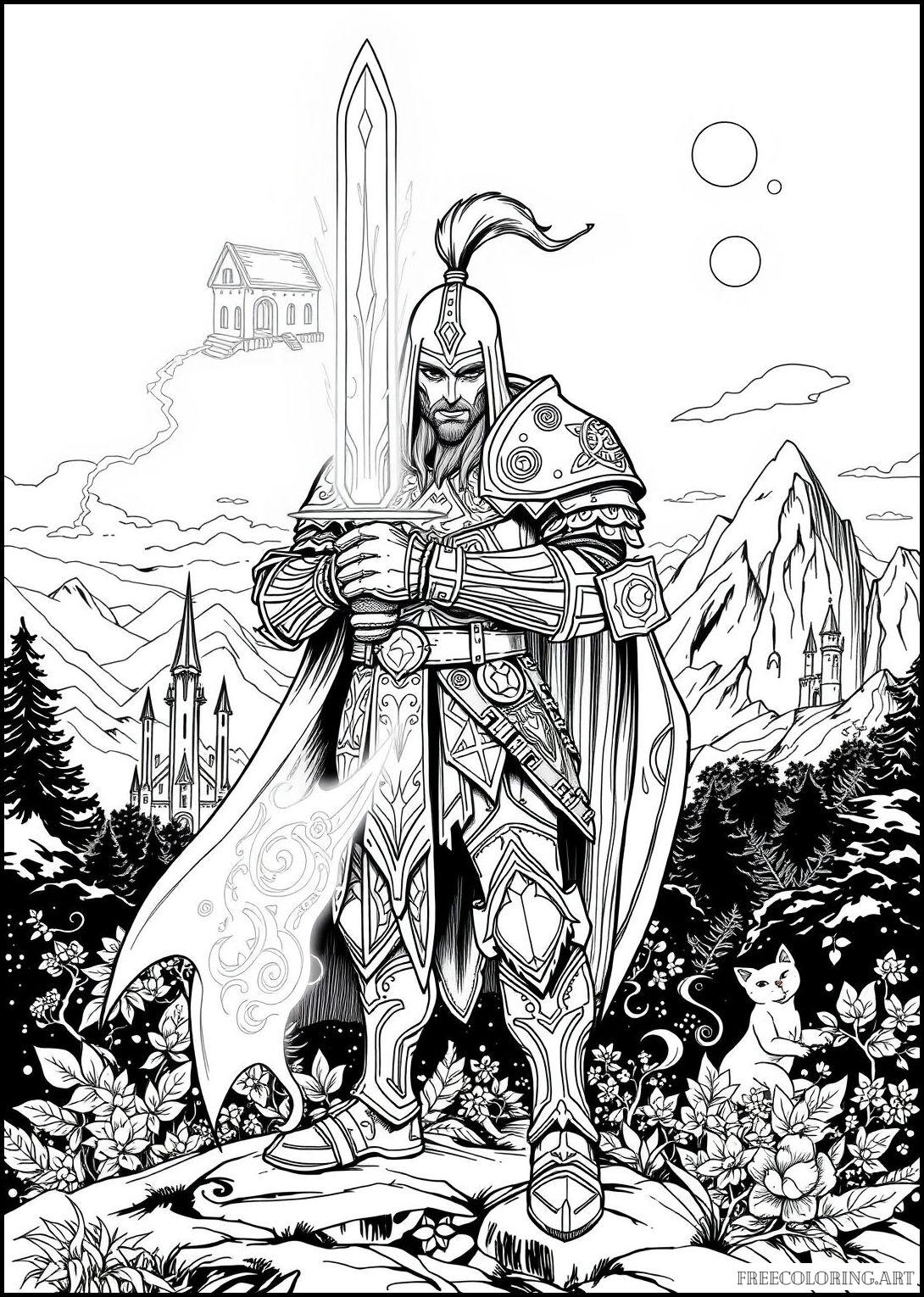 Fantasy Knight With A Magical Sword
