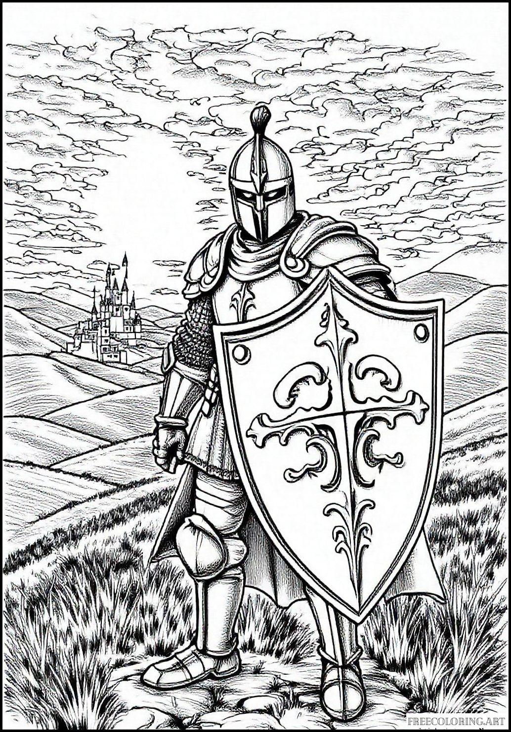 Fearless Knight With A Shield Emblem