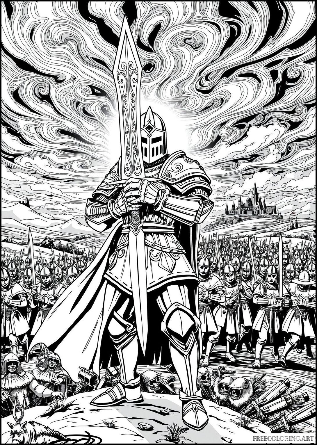 Knight Leading An Army Into Battle