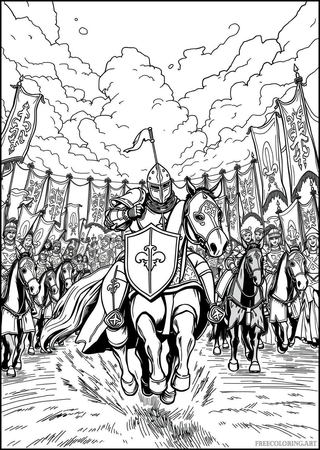 Knight Riding Into A Grand Tournament