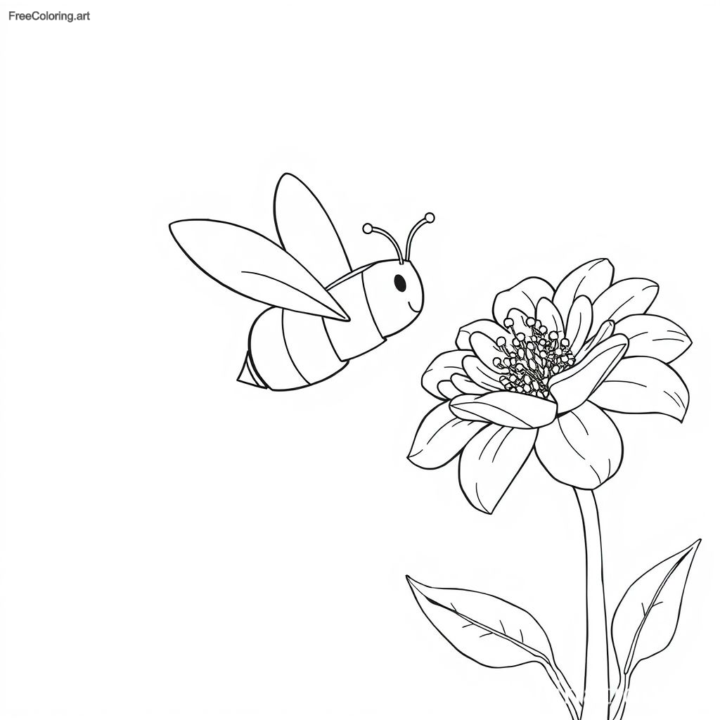Abeille Minecraft volant près d'une fleur