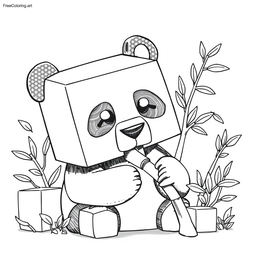 Minecraft Panda Eating Bamboo