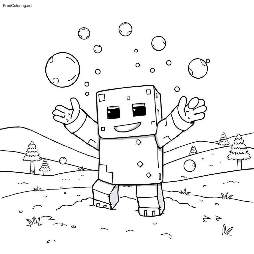 Minecraft Snow Golem Throwing Snowballs