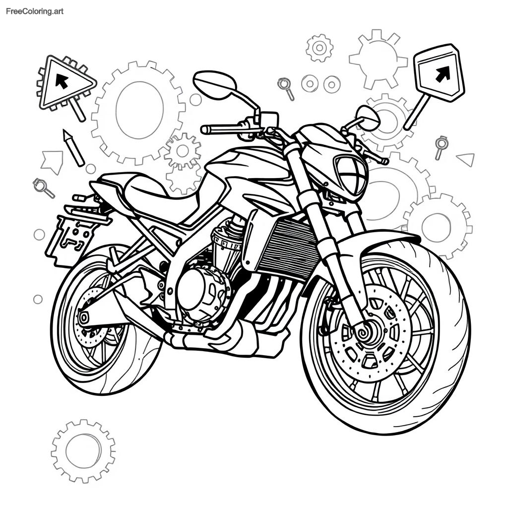 Coloriage de moto audacieux