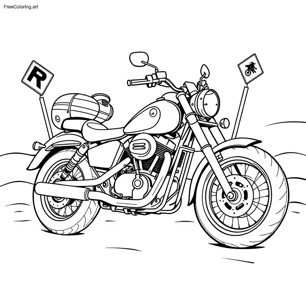 Coloriage de moto classique