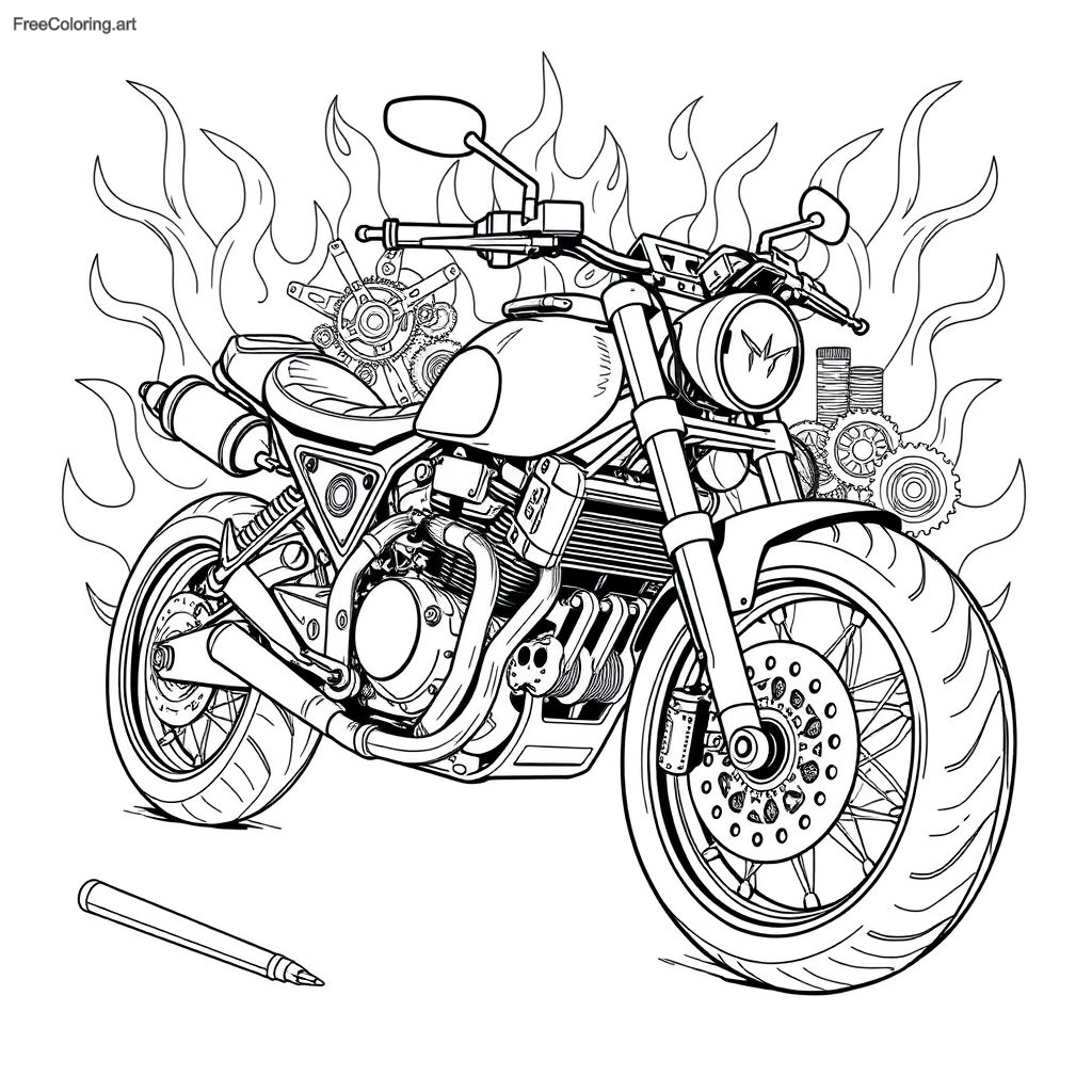 Coloriage de moto personnalisé