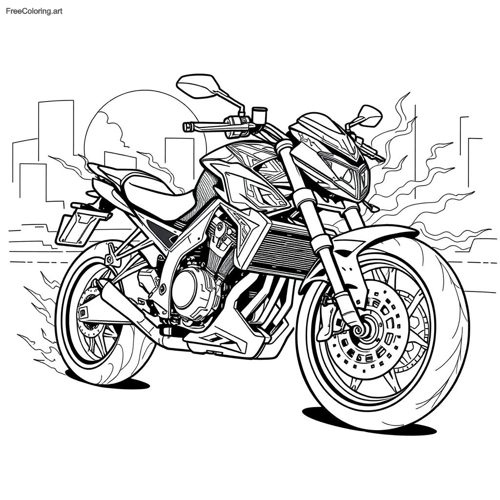 Coloriage de moto énervé