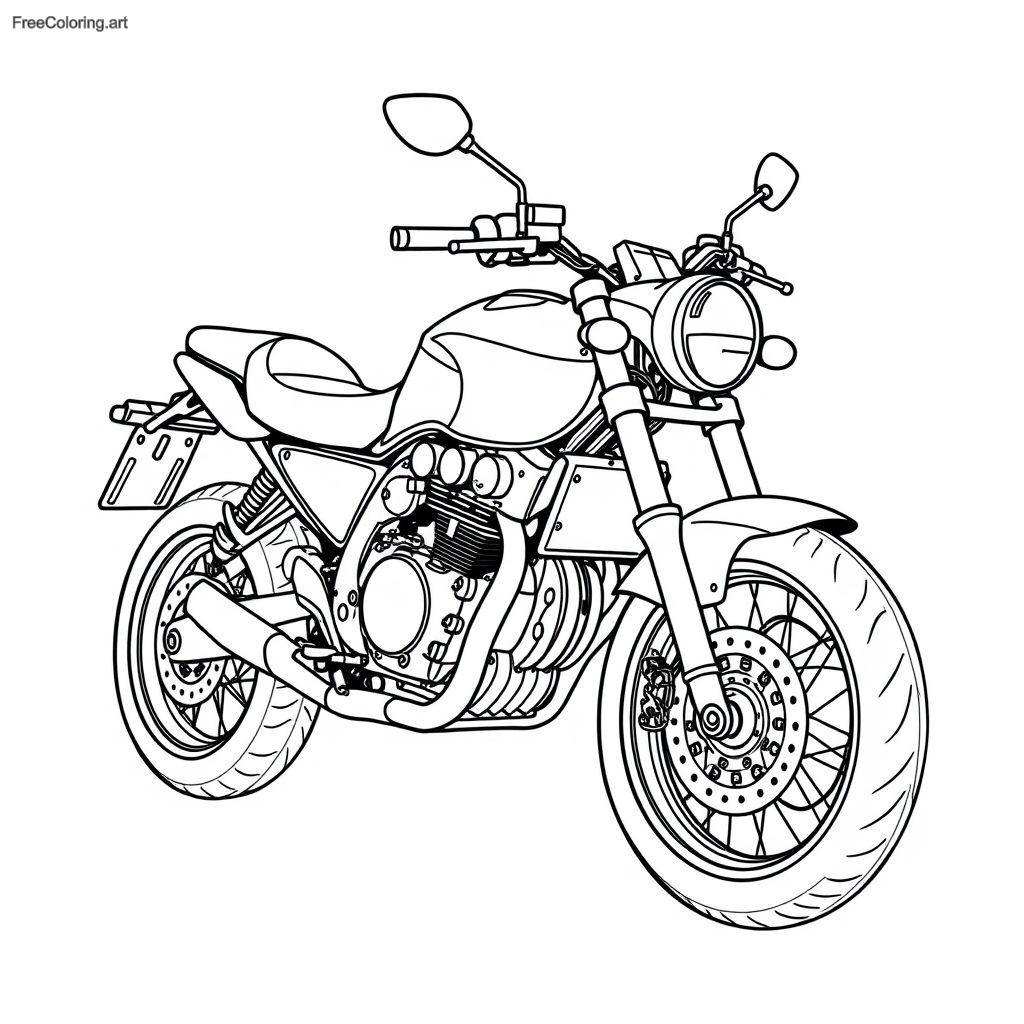 Coloriage de moto de moteur