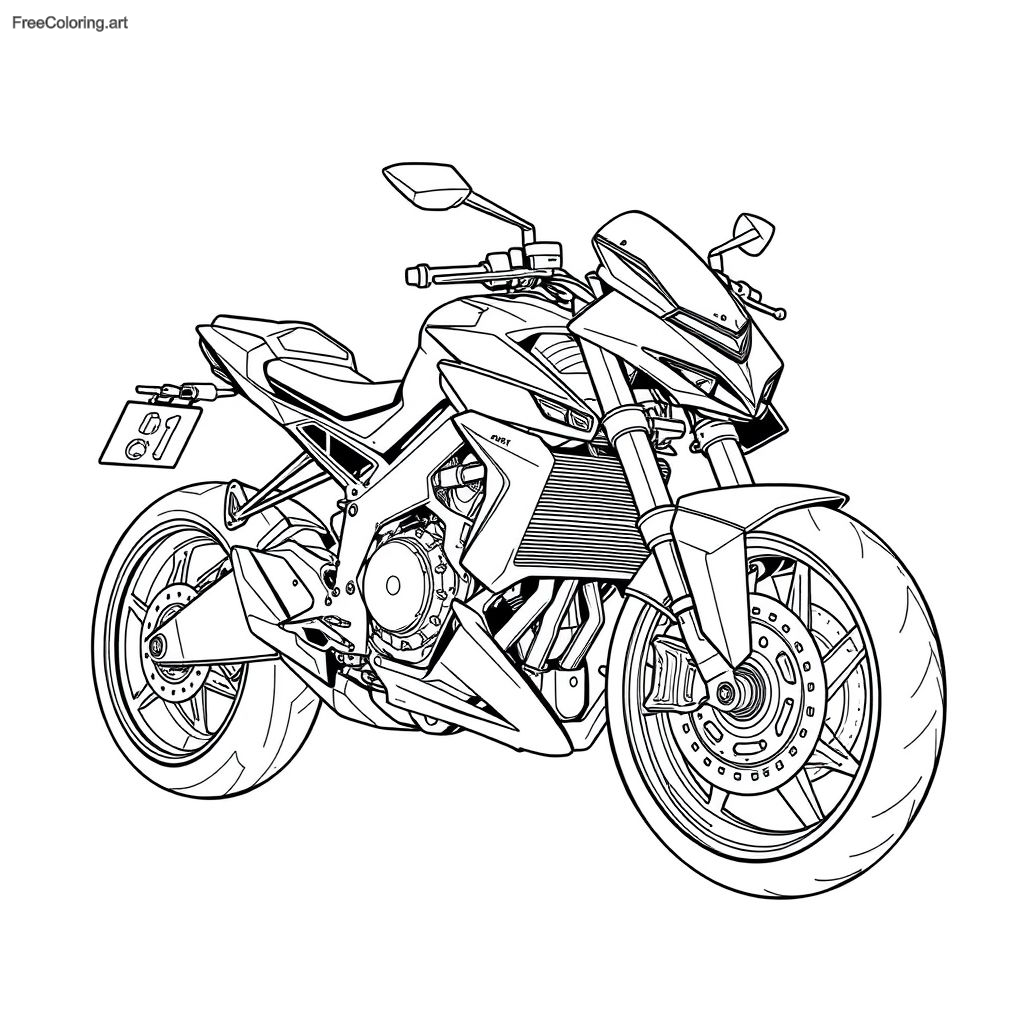 Coloriage de moto futuriste