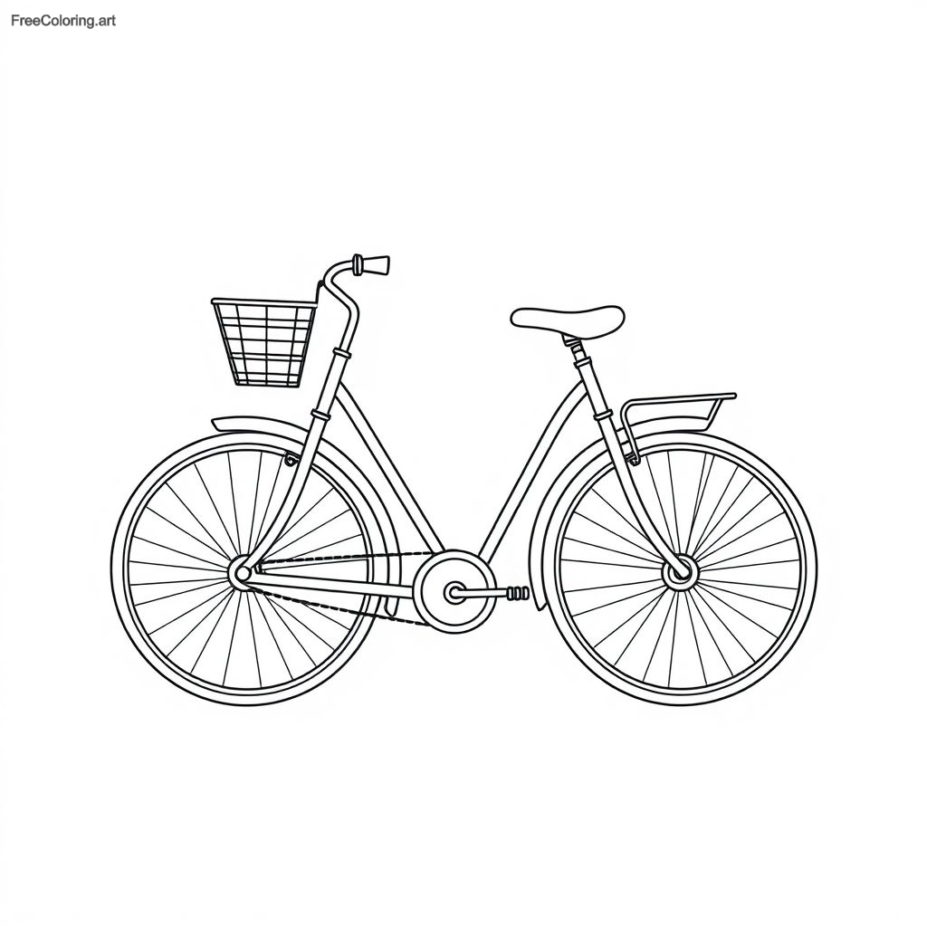 Coloriage de vélo minimaliste