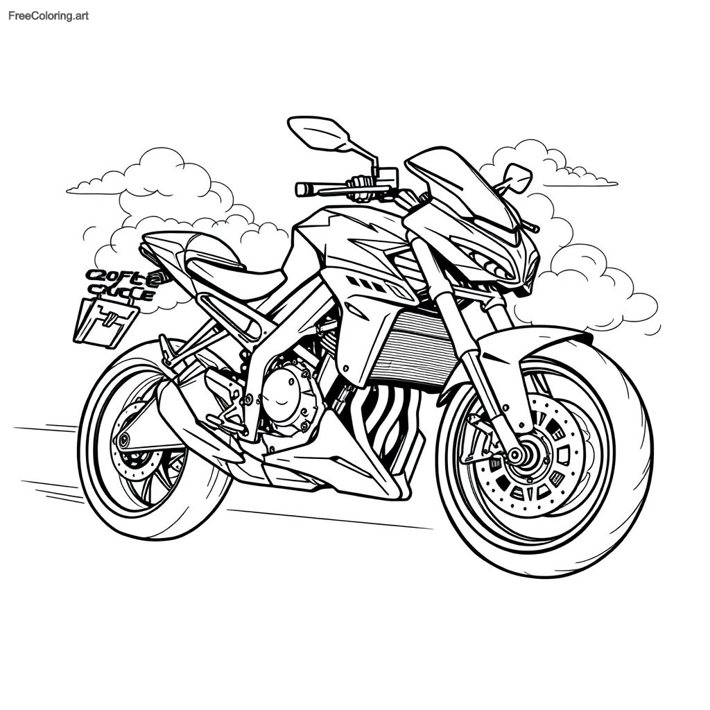 Coloriage de moto moderne