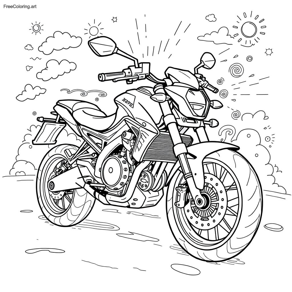 Coloriage de moto