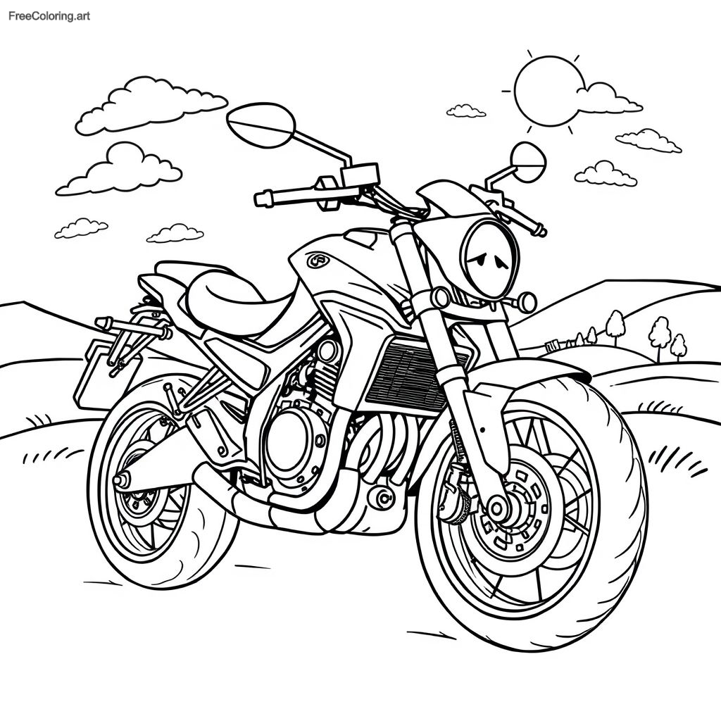 Coloriage de moto