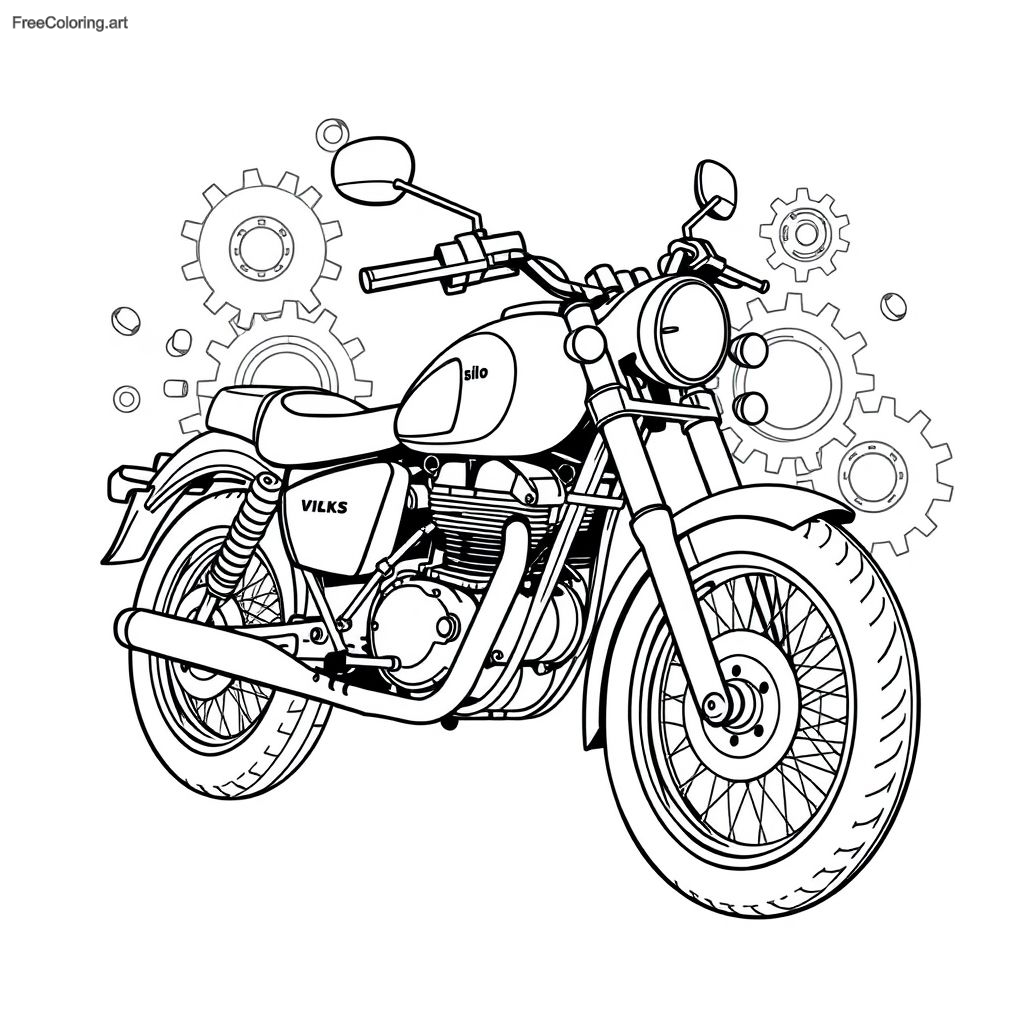 Coloriage de moto rétro