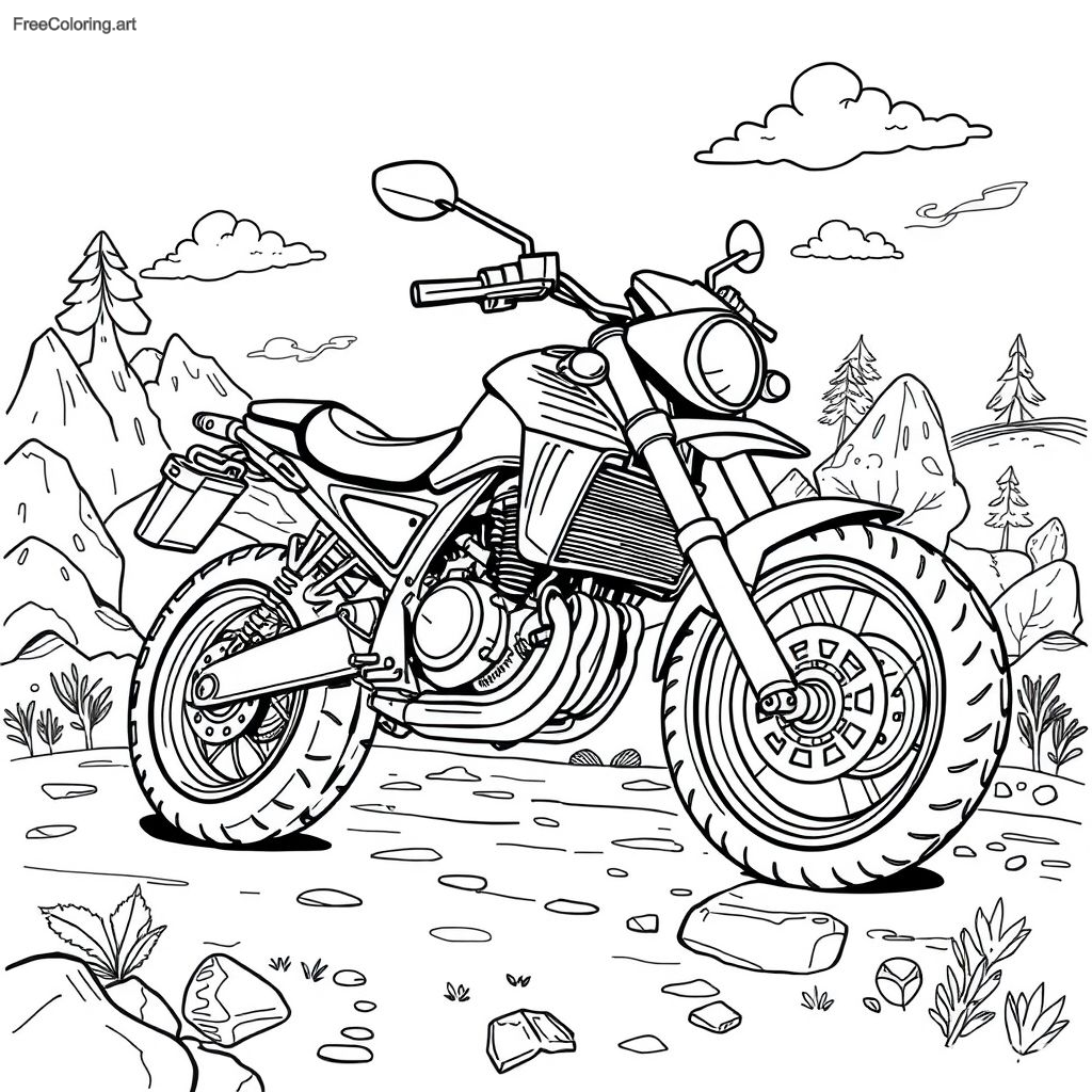 Coloriage de moto robuste