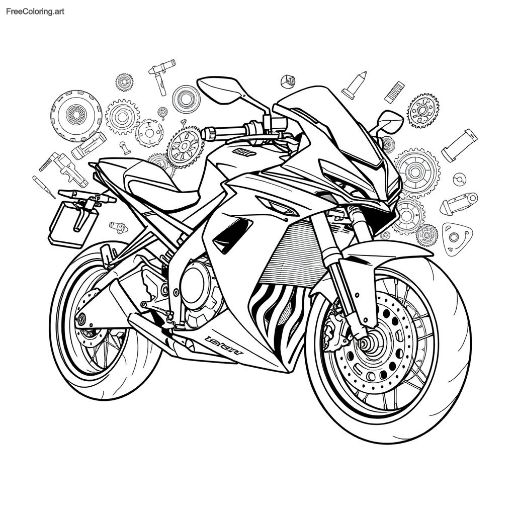 Coloriage de moto élégant