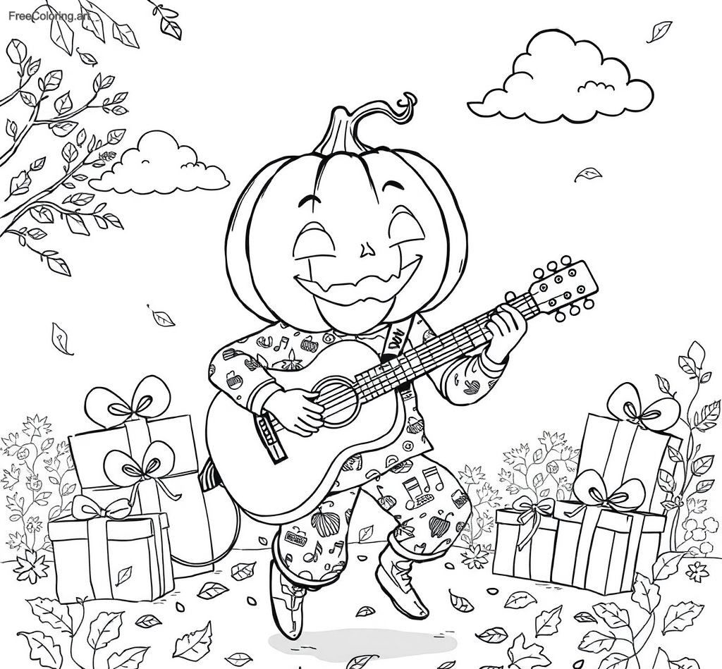 Pumpkin Headed Guitarist