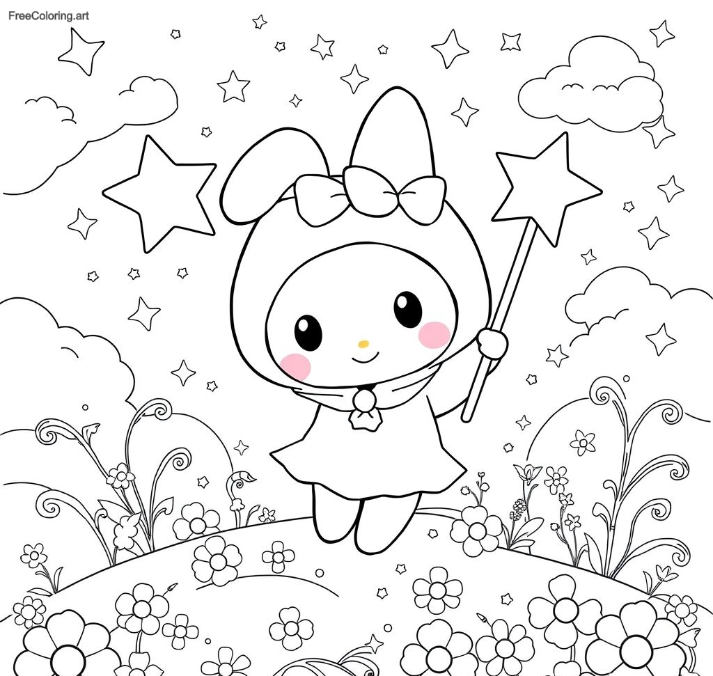 My Melody Holding A Star Wand