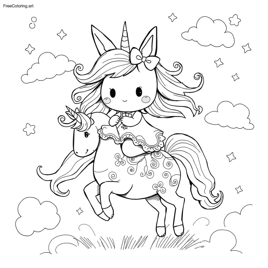 My Melody Riding A Cute Unicorn
