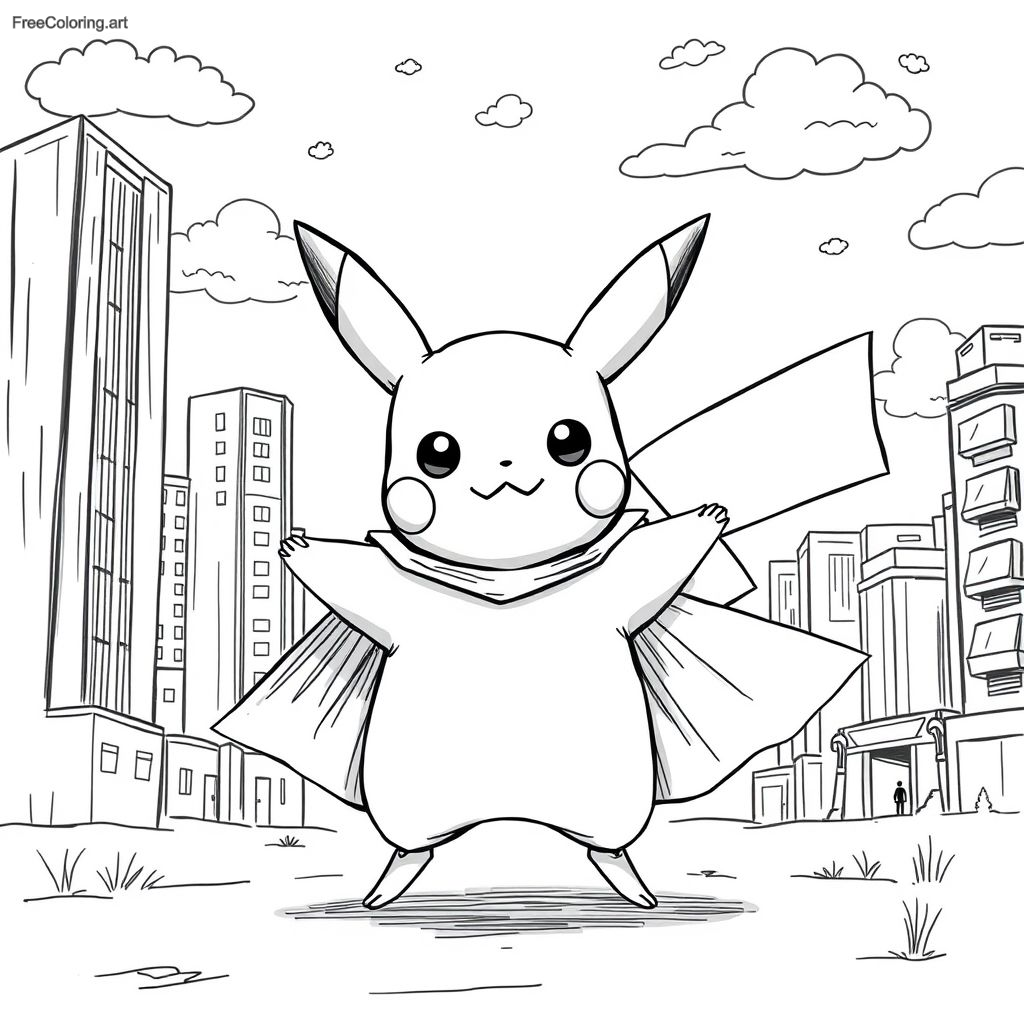 Pikachu In A Superhero Cape