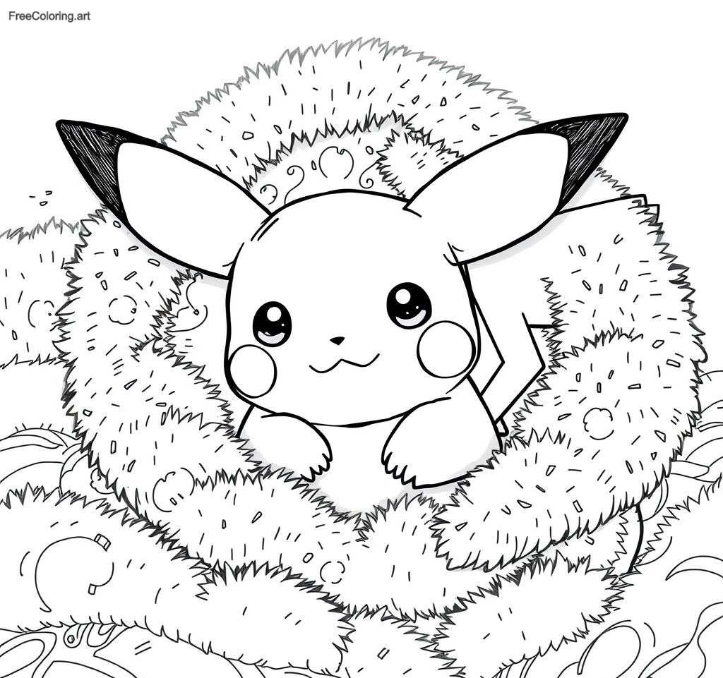Pikachu blotti dans une couverture douillette