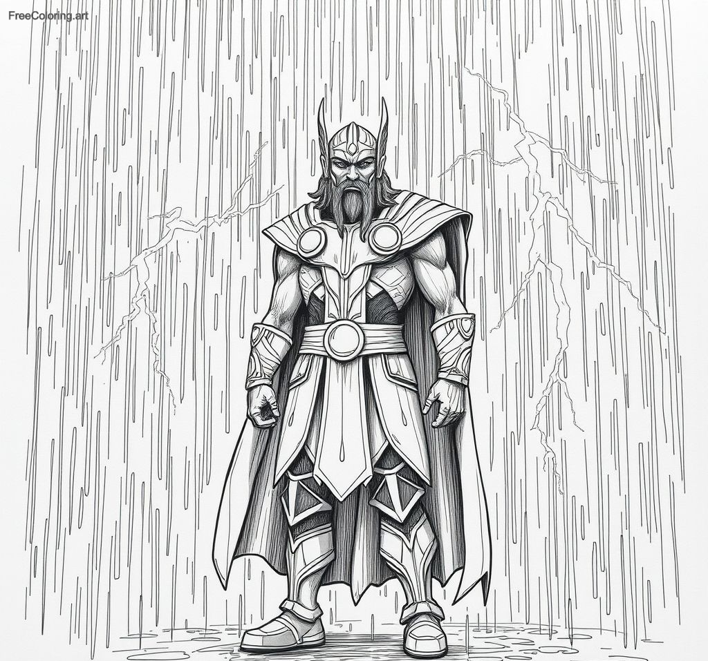 Thor Standing In The Rain