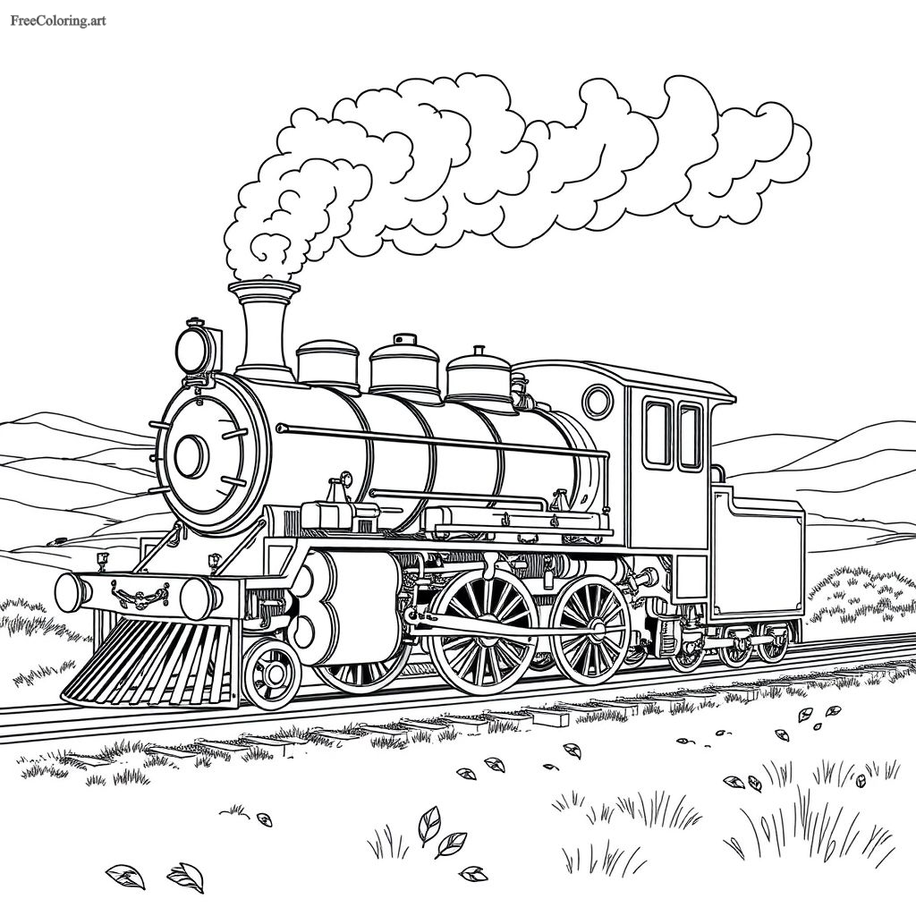 Classic Locomotive Coloring Page