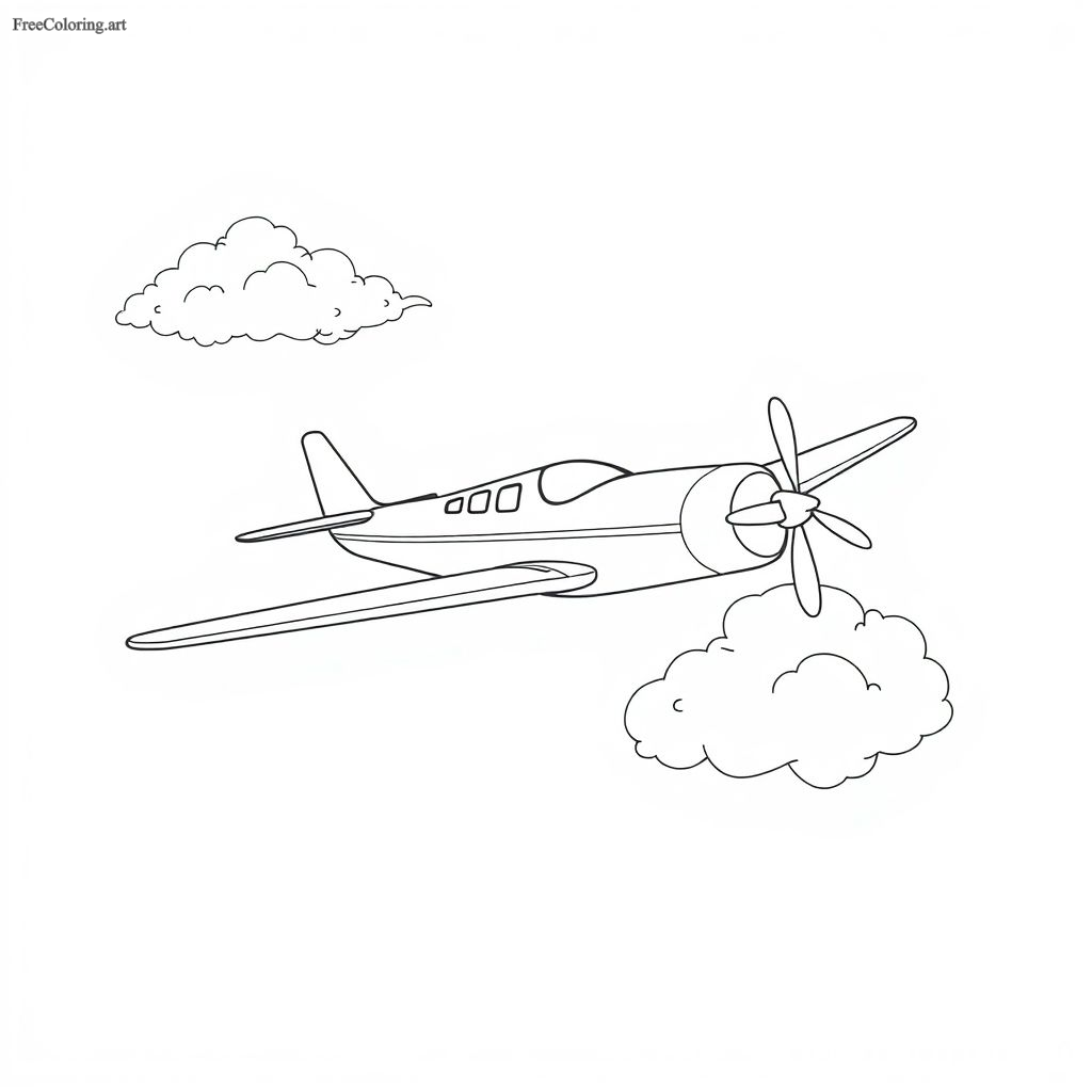 Airplane Gliding Gracefully Coloring Page Airplane Gliding Gracefully Coloring Page